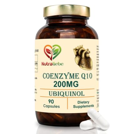 NutraLiebe Coenzyme Q10 Ubiquinol 200mg - Enhanced Energy & Antioxidant Support, Premium Heart Health Supplement, 90 Capsules